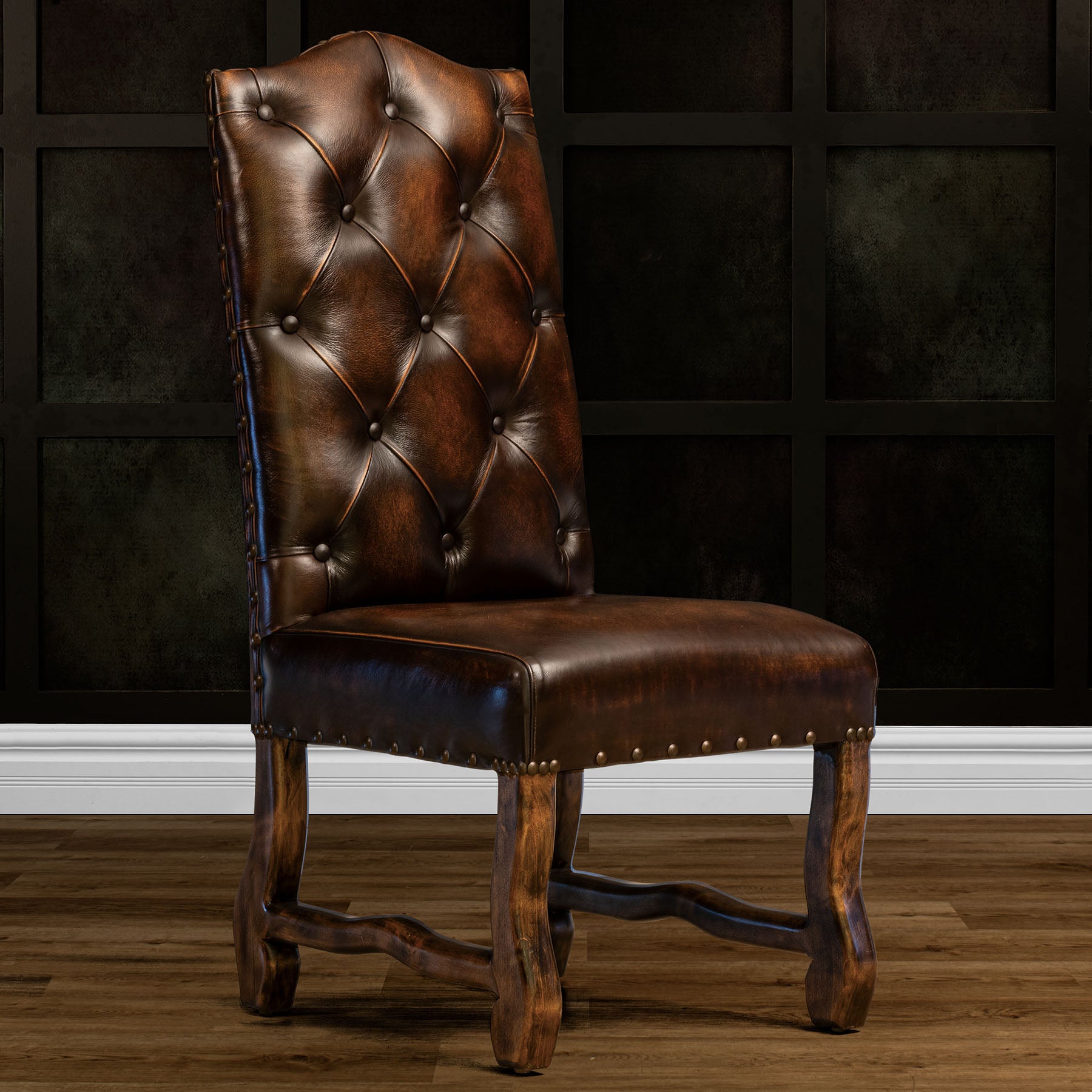 Spade Tufted Leather Dining Chair – Texas Leather Western Collection