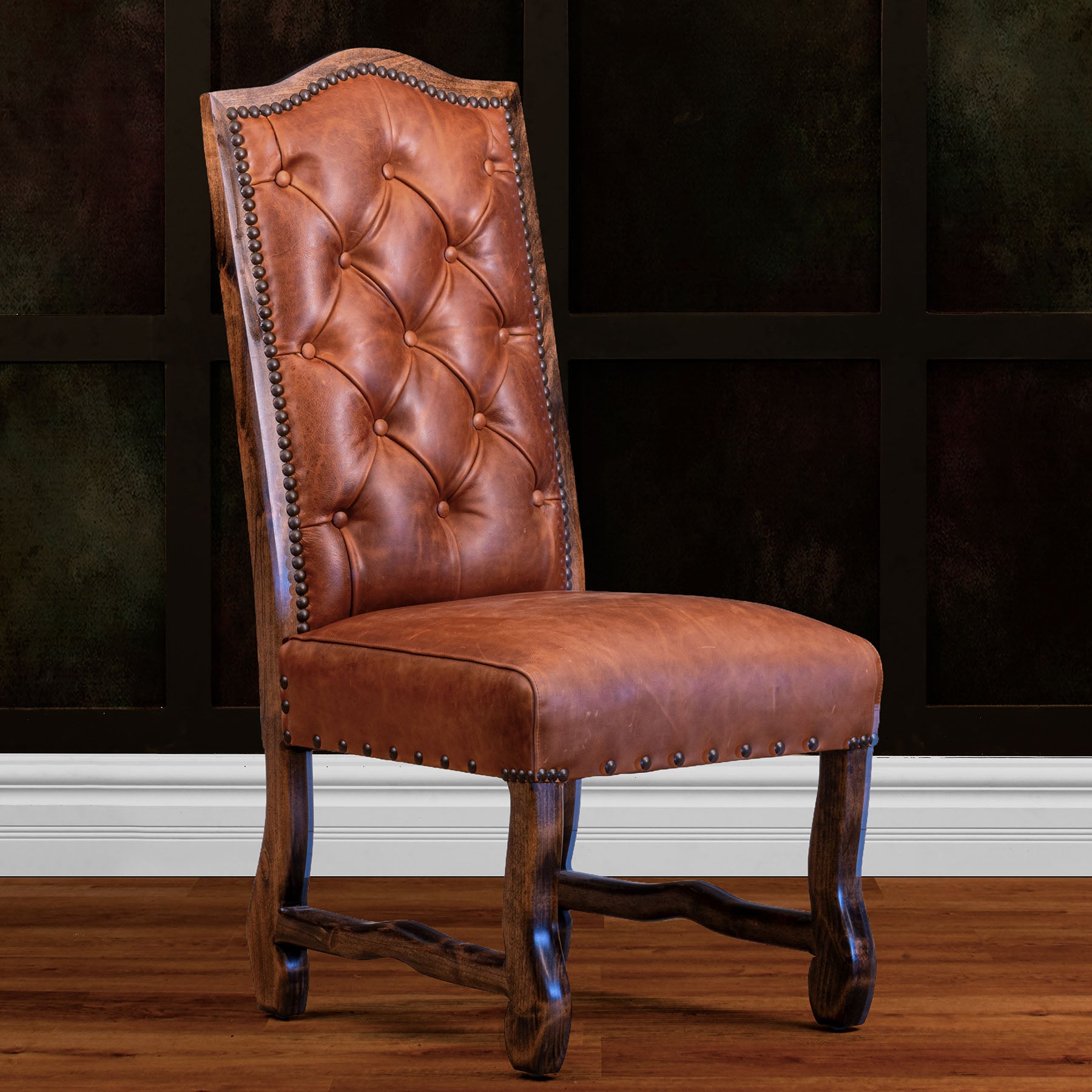 Laramie Tufted Leather Dining Chair – Texas Leather Western Collection