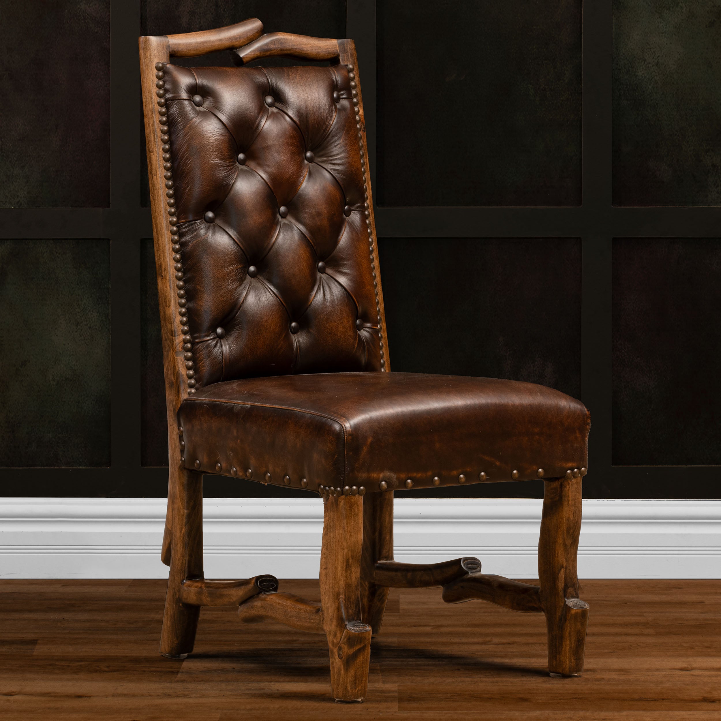 Milford Tufted Leather Dining Chair – Texas Leather Western Collection