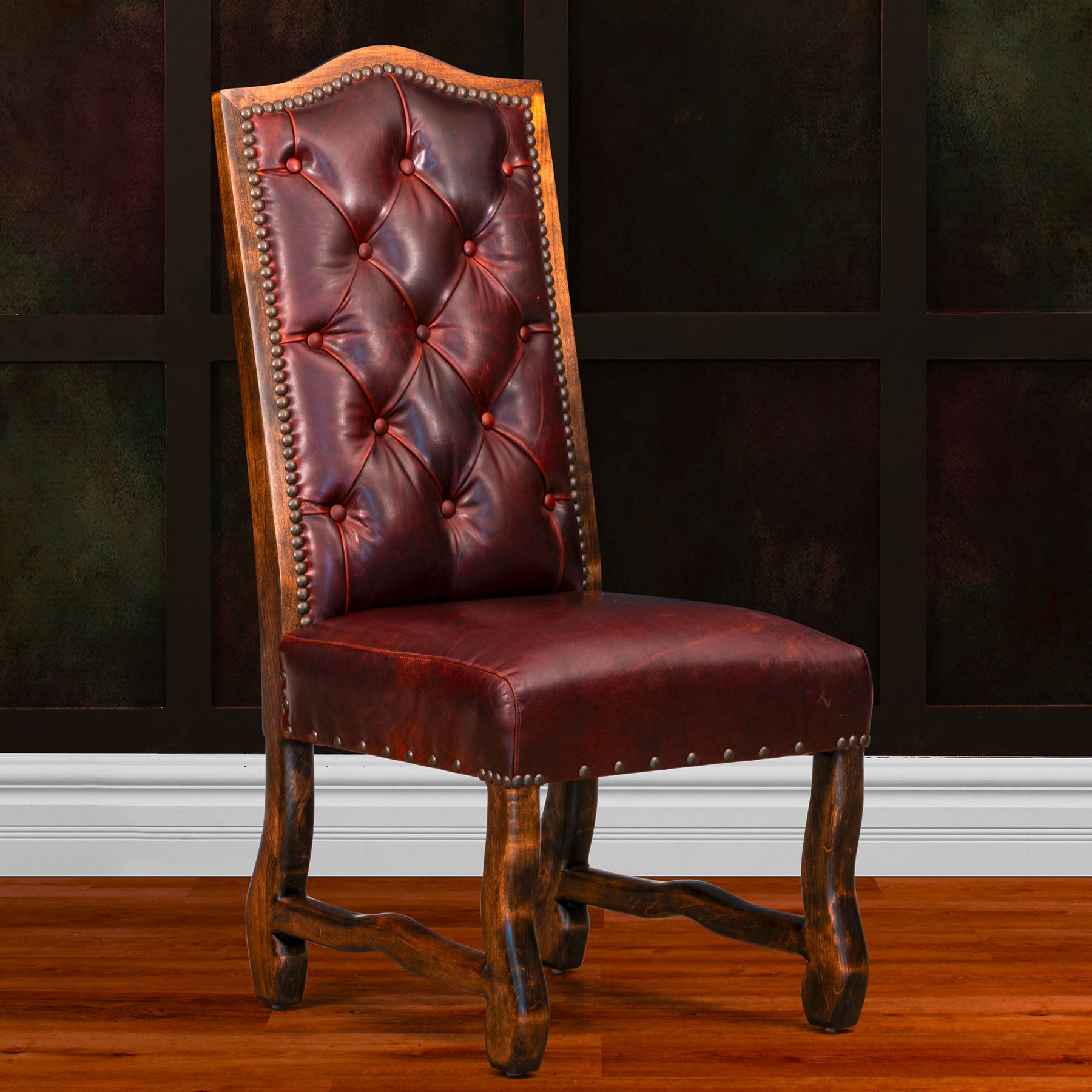 Tassell Tufted Leather Dining Chair – Texas Leather Western Collection
