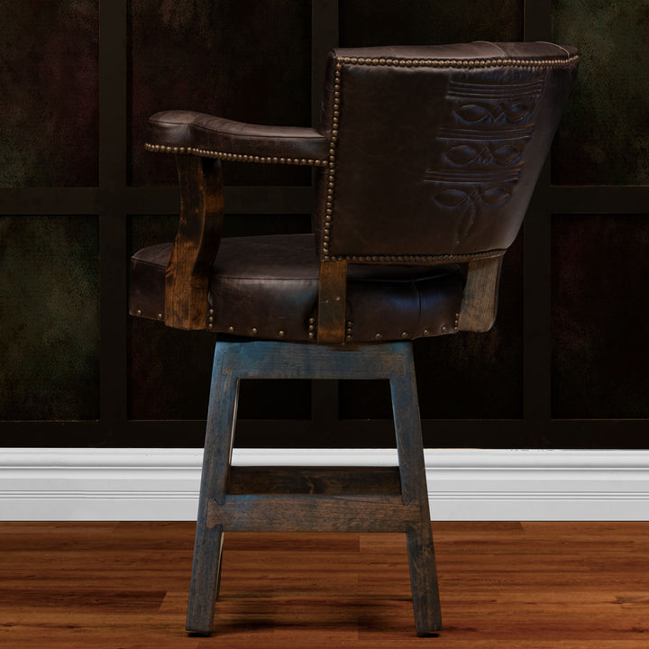 Dodson Tufted Leather Barstool