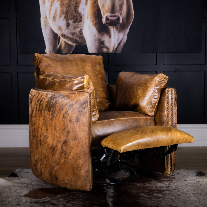 Alberton Snug Leather Swivel Recliner