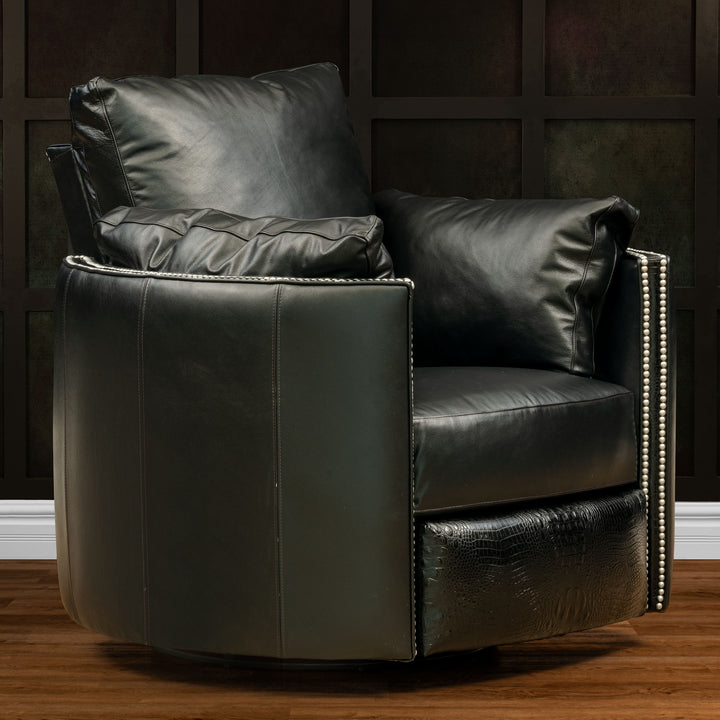 Alvin Snug Leather Swivel Recliner
