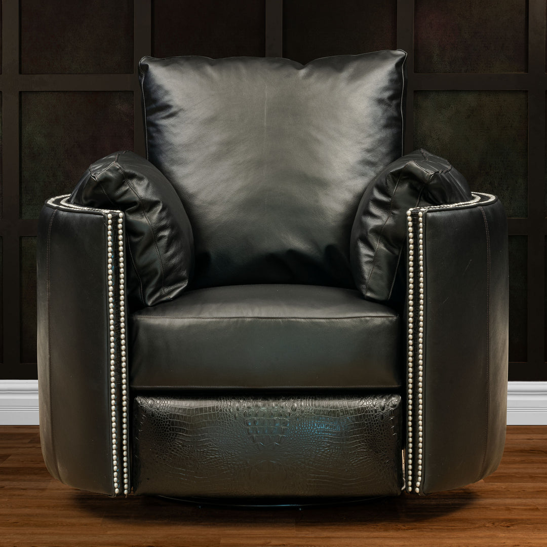 Alvin Snug Leather Swivel Recliner