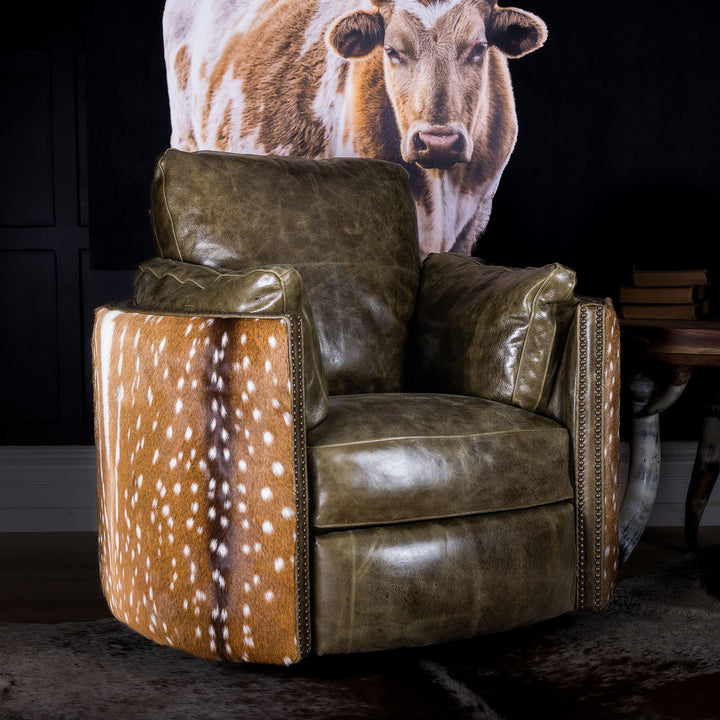 Apache Snug Leather Swivel Recliner