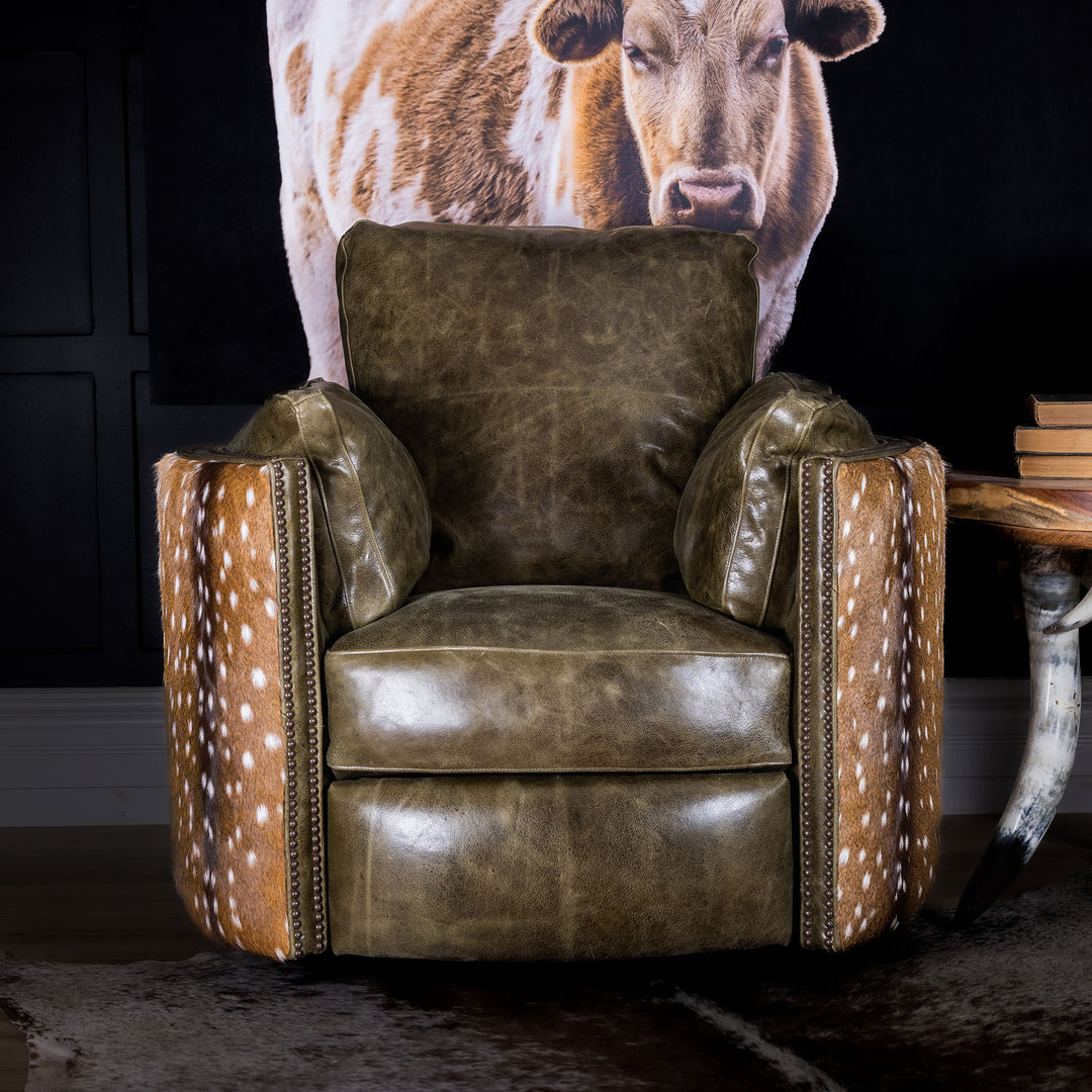 Apache Snug Leather Swivel Recliner