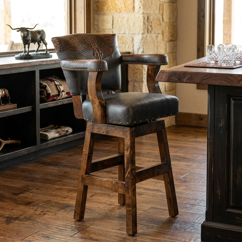Bartlett Leather Barstool