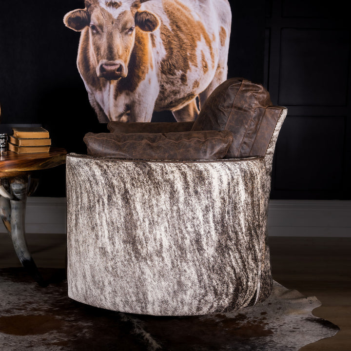 Benson Snug Leather Swivel Recliner