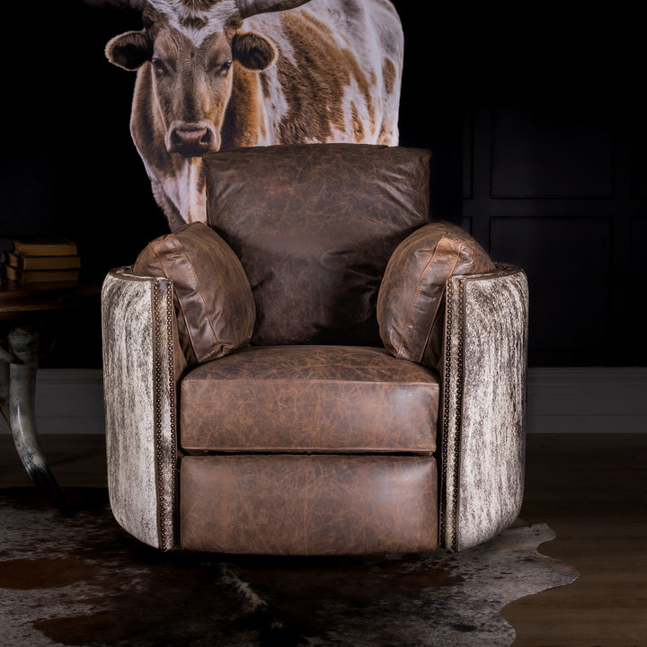 Benson Snug Leather Swivel Recliner