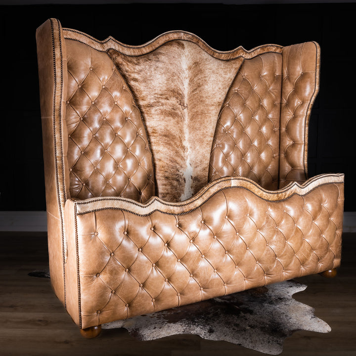 Benson Tufted Leather Bed