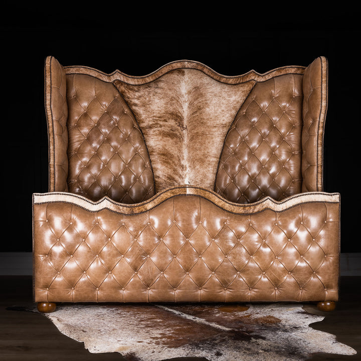 Benson Tufted Leather Bed