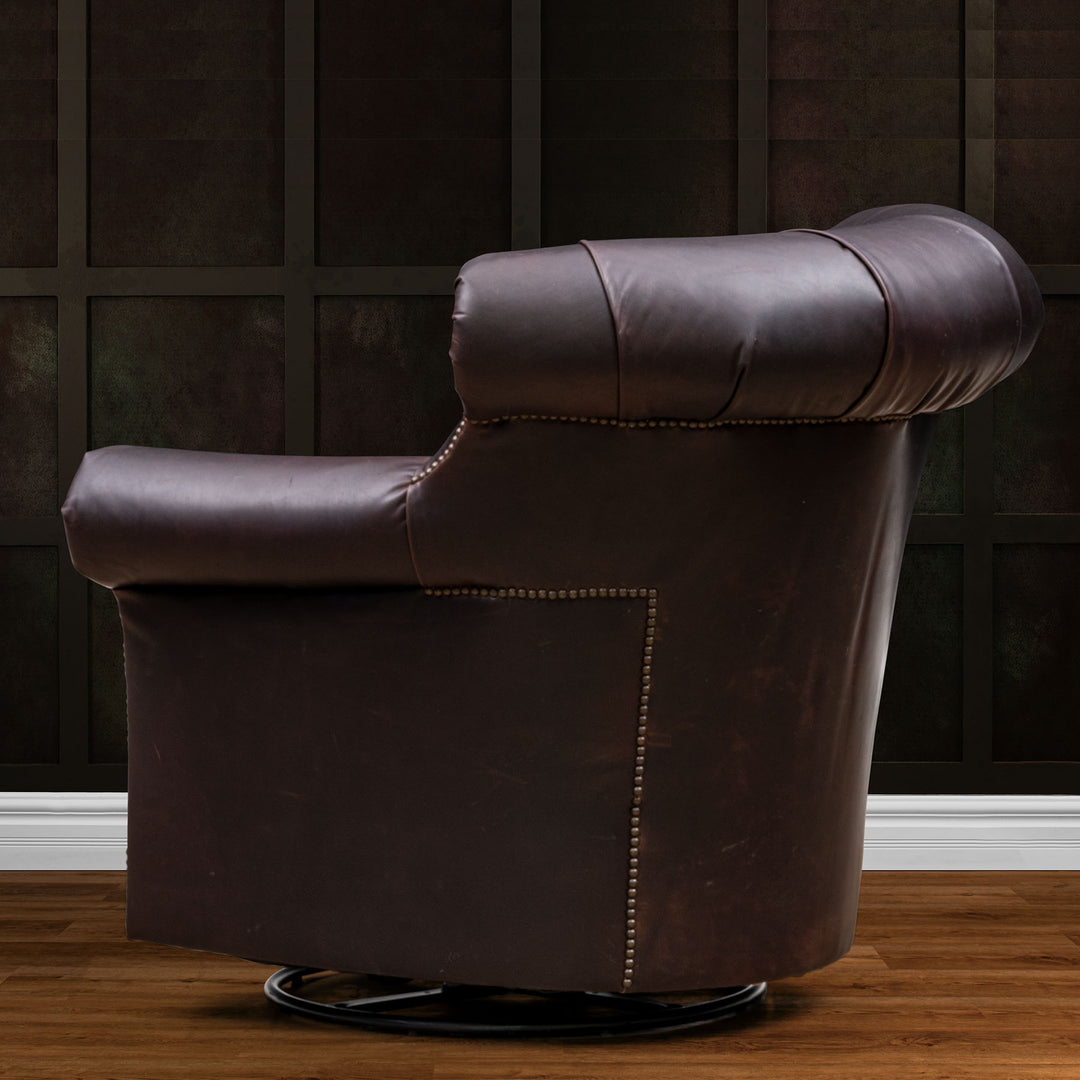 Black Chesterfield Swivel Chair