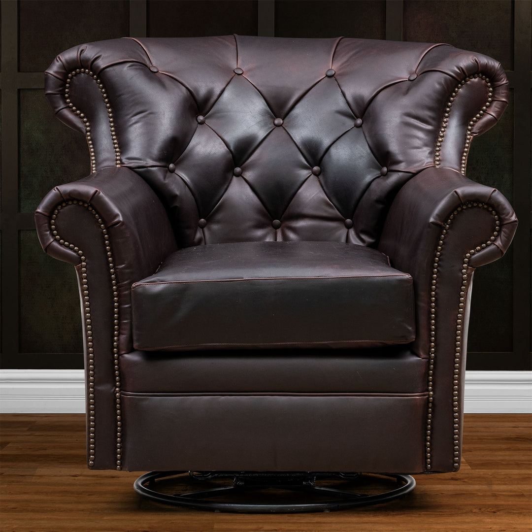Black Chesterfield Swivel Chair