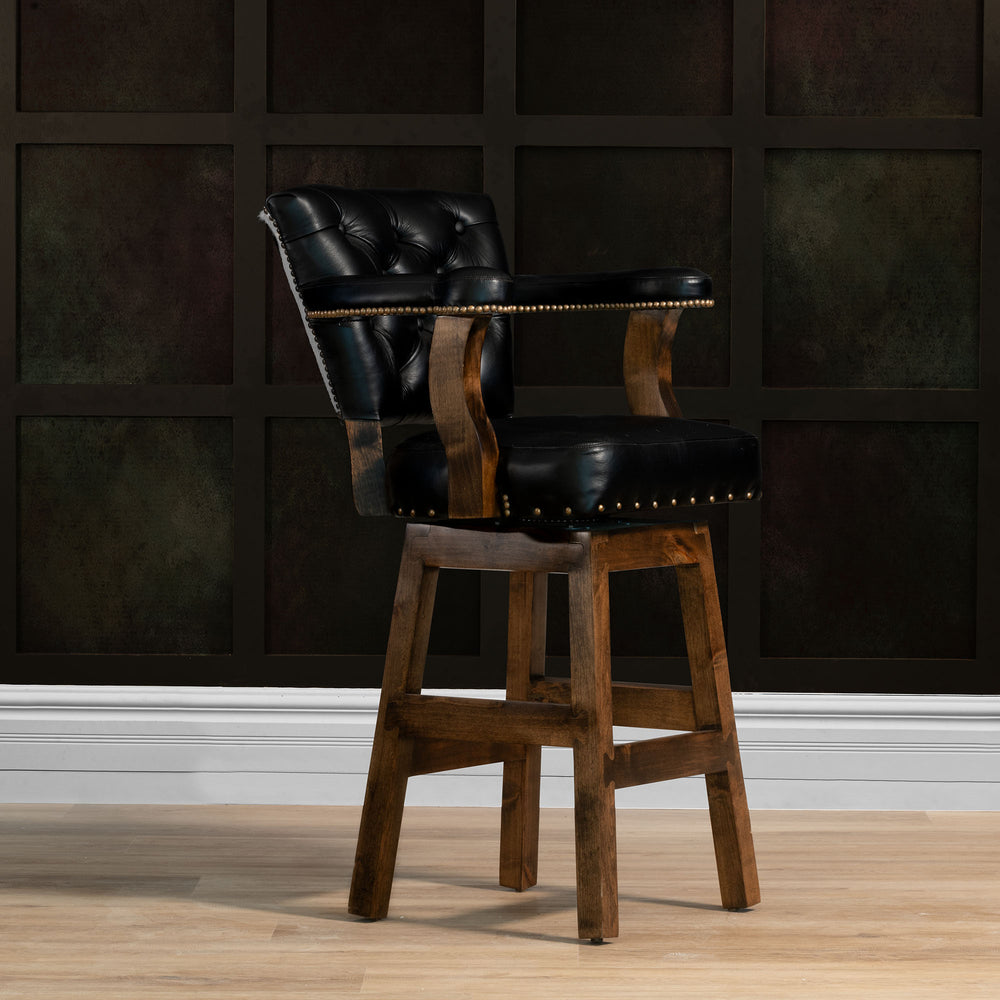 Elite Black Leather, Black and White Cowhide outsideback