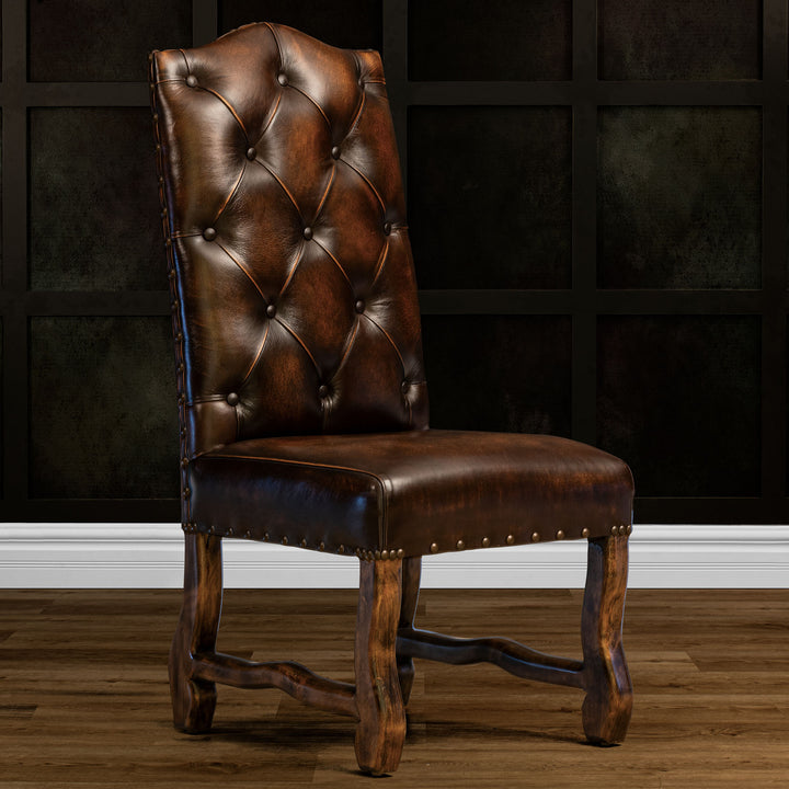 Spade Tufted Leather Dining Chair