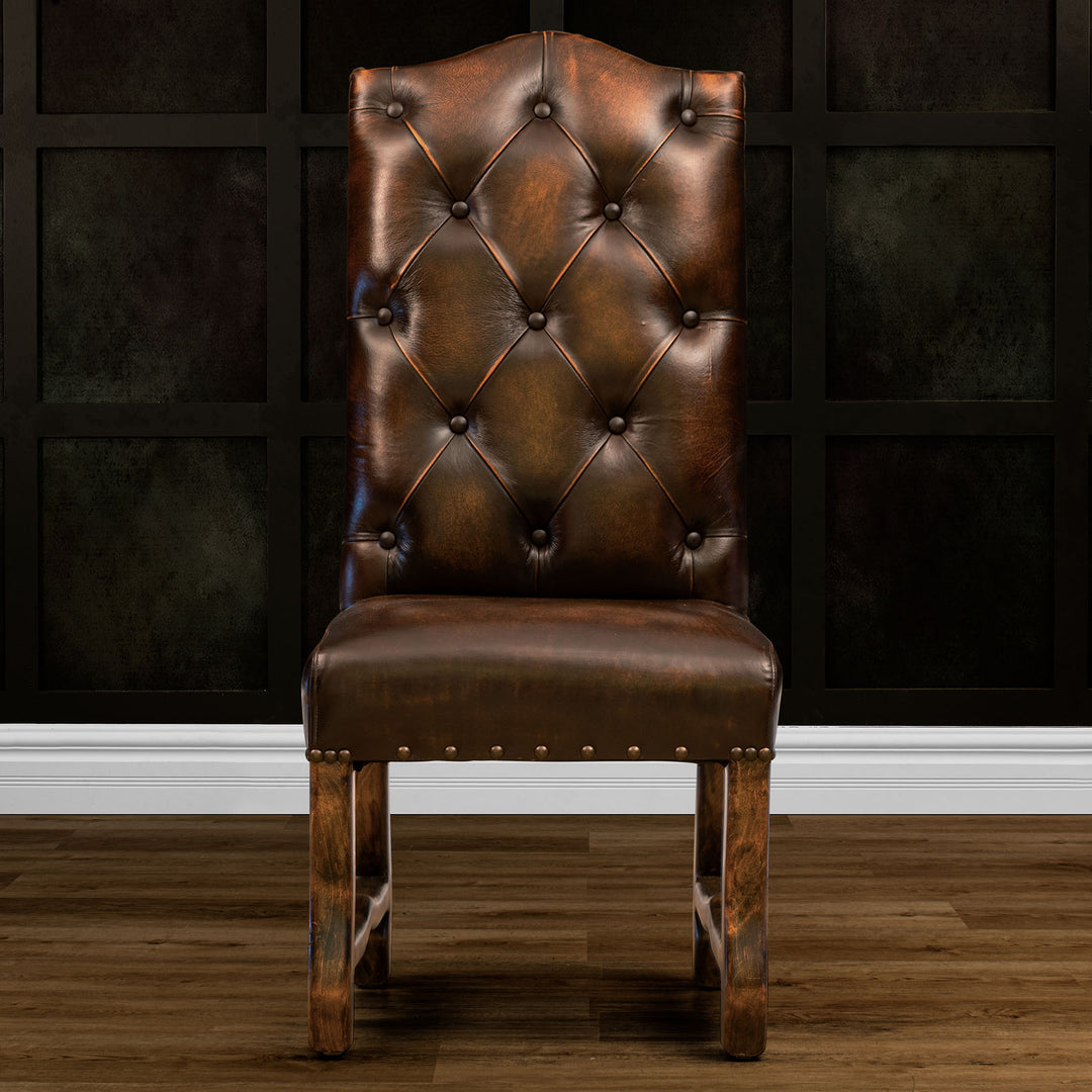 Spade Tufted Leather Dining Chair