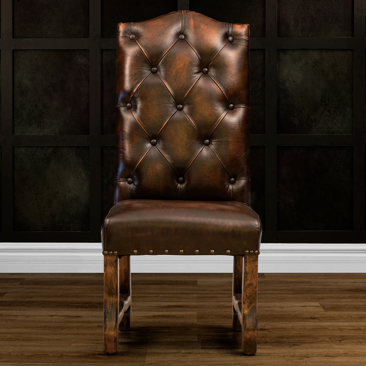 Spade Tufted Leather Dining Chair