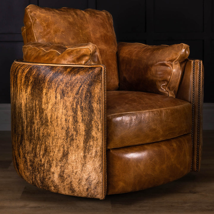 Buck Snug Leather Swivel Recliner