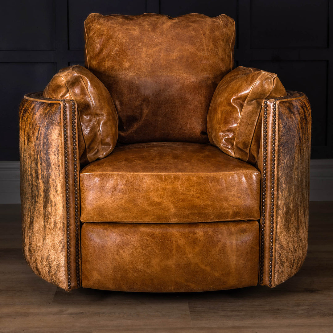 Buck Snug Leather Swivel Recliner