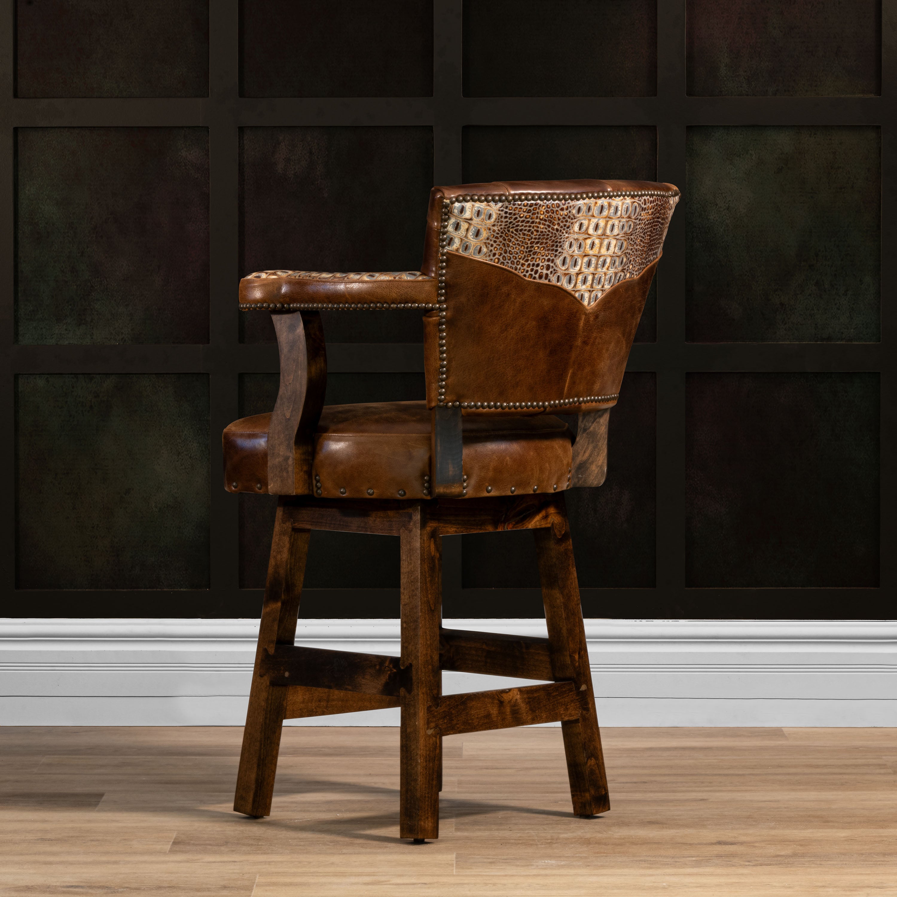 Buck RJ Chisum Tufted Leather Barstool – Texas Leather Western