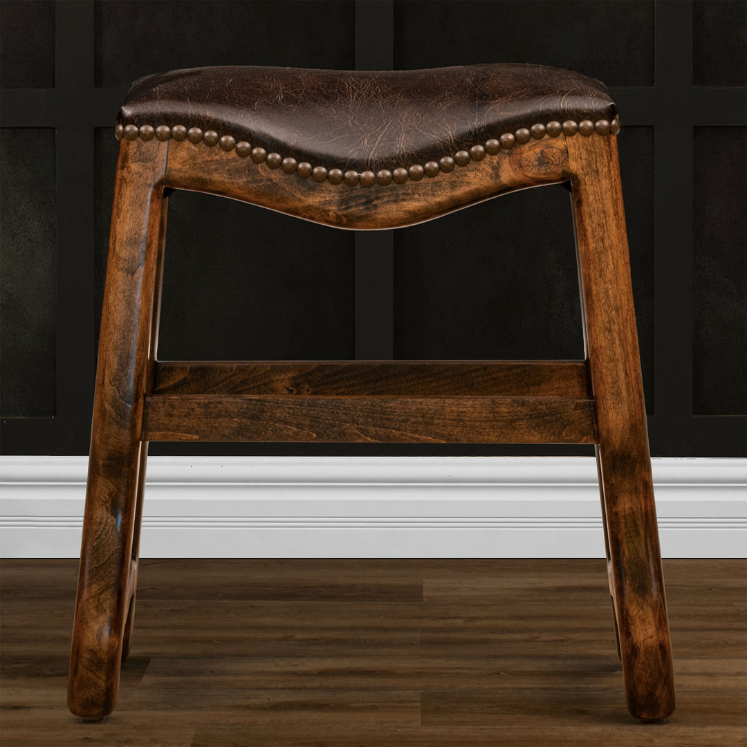 Buda Leather Saddle Stool