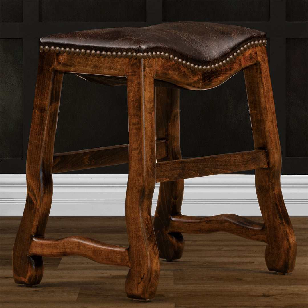 Buda Leather Saddle Stool