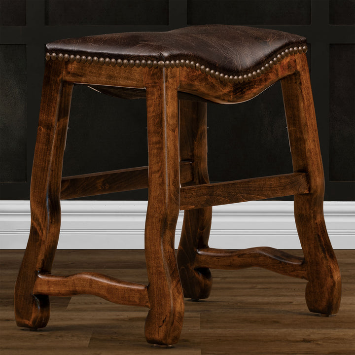 Buda Leather Saddle Stool