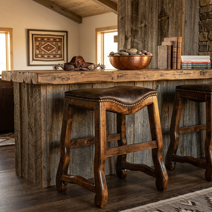 Buda Leather Saddle Stool