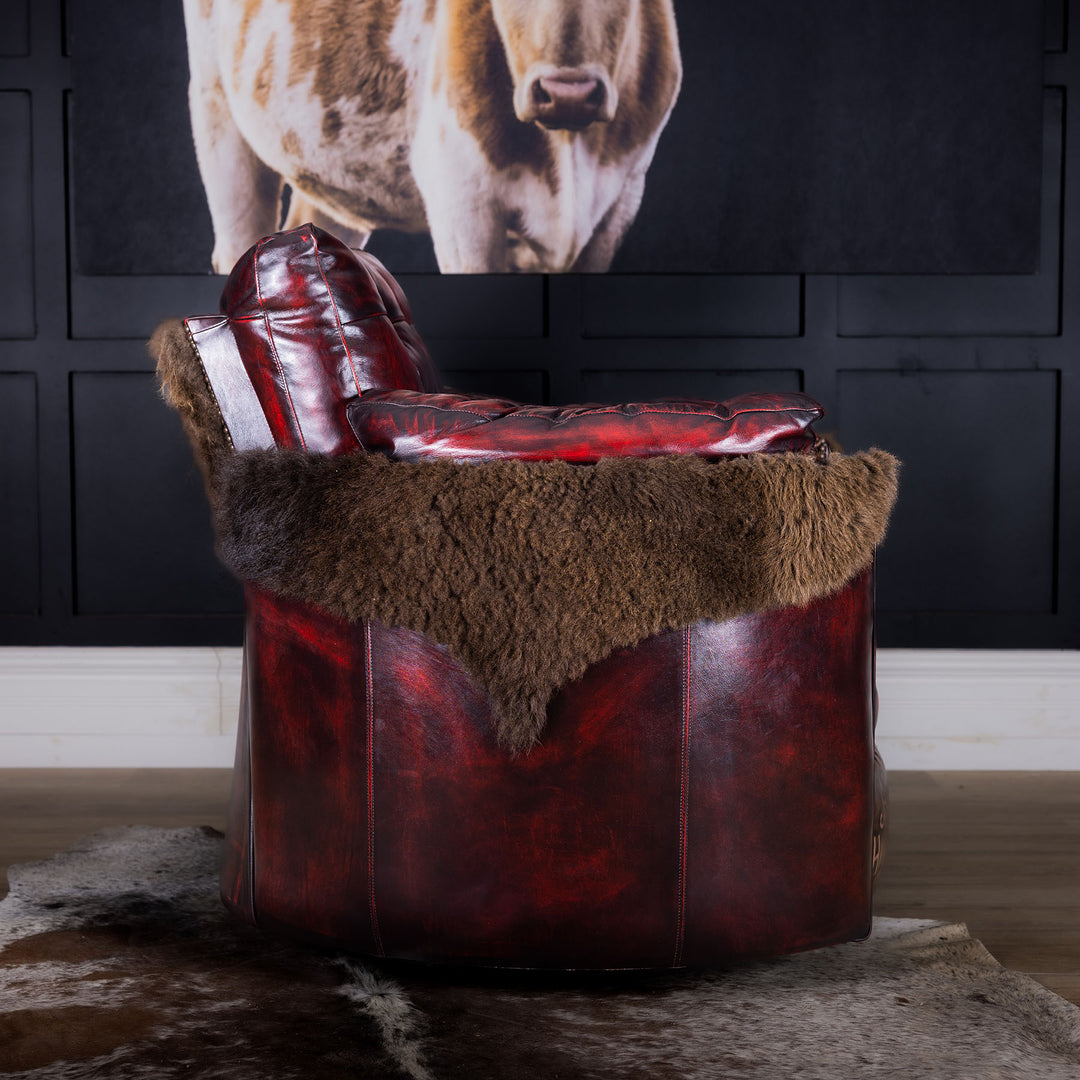 Calder Snug Leather Swivel Recliner
