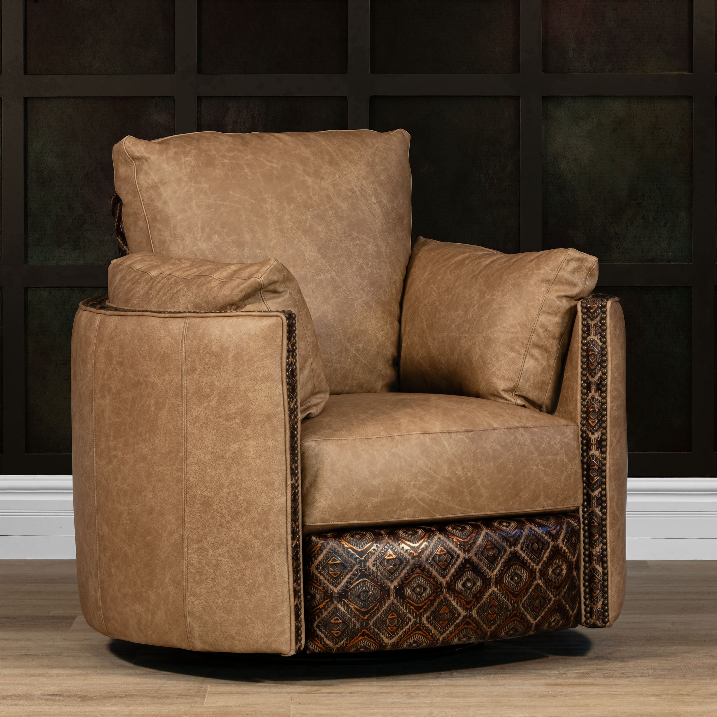 Cameron Snug Leather Swivel Recliner – Texas Leather Western Collection