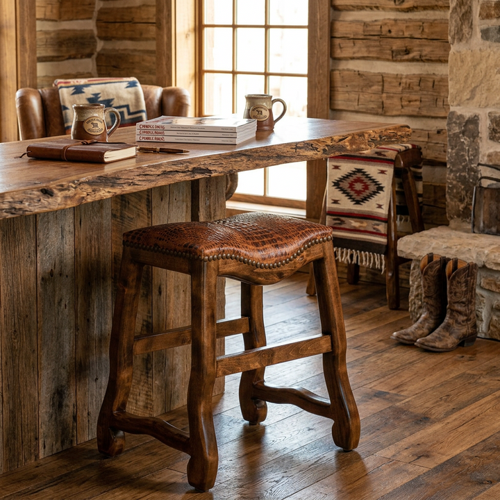 Canyon Leather Saddle Stool