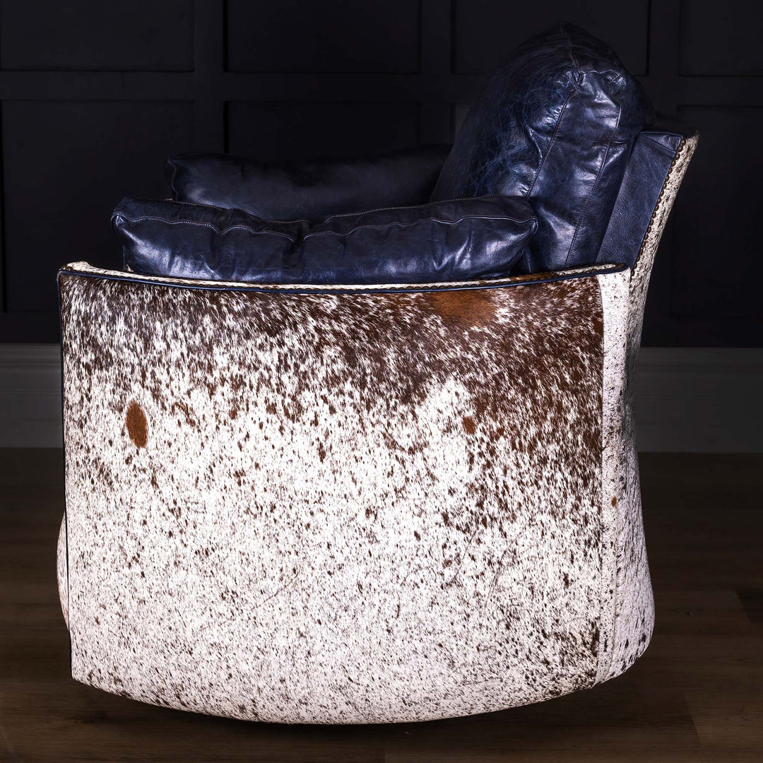 Cobalt Snug Leather Swivel Recliner