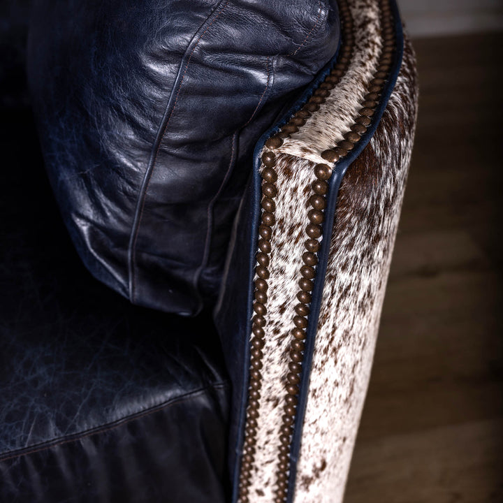 Cobalt Snug Leather Swivel Recliner