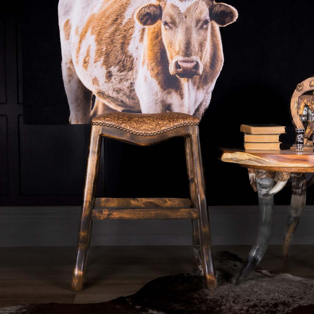 Cordes Leather Saddle Stool