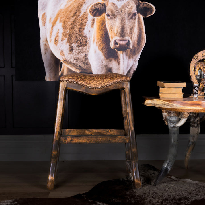 Cordes Leather Saddle Stool