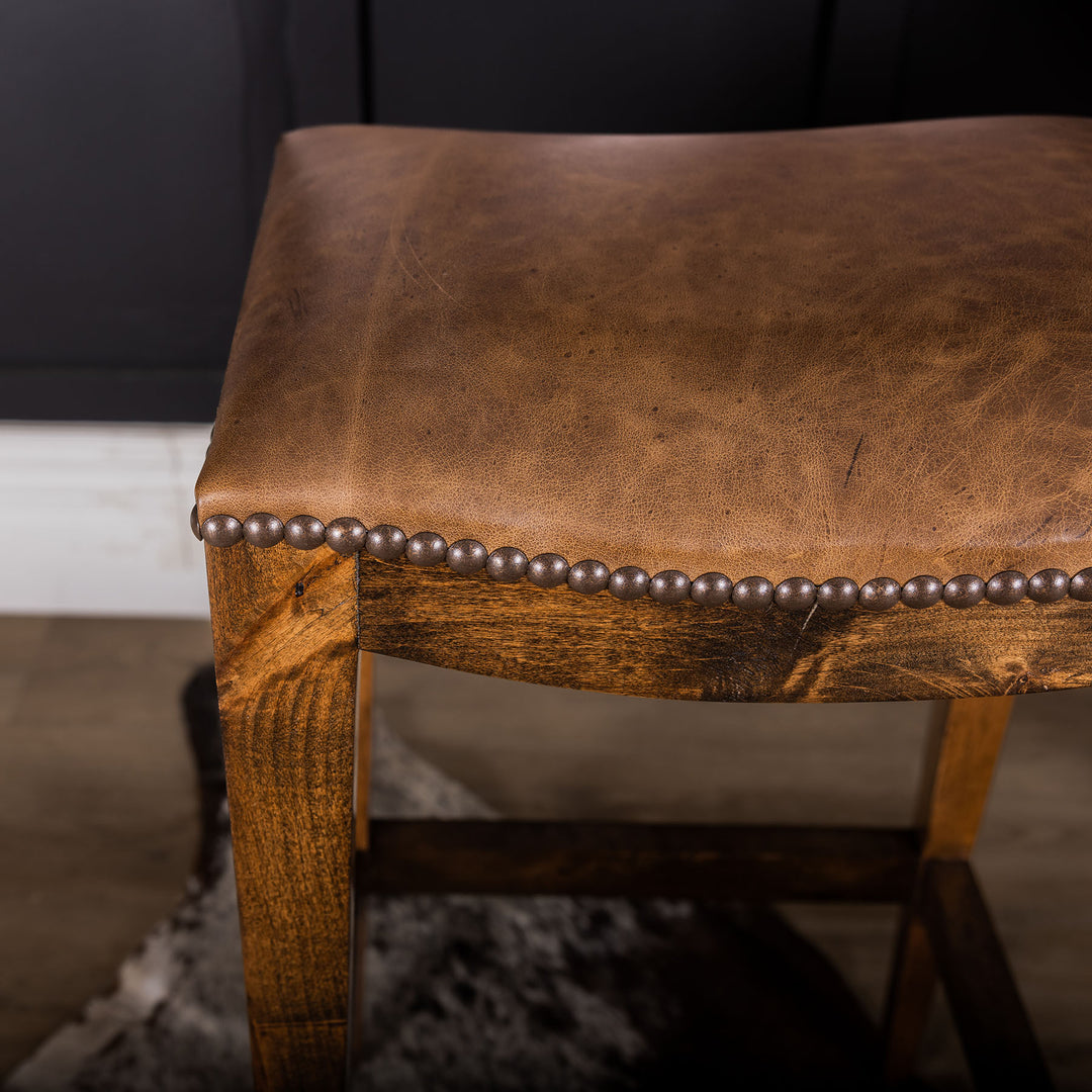 Douglass Leather Saddle Stool