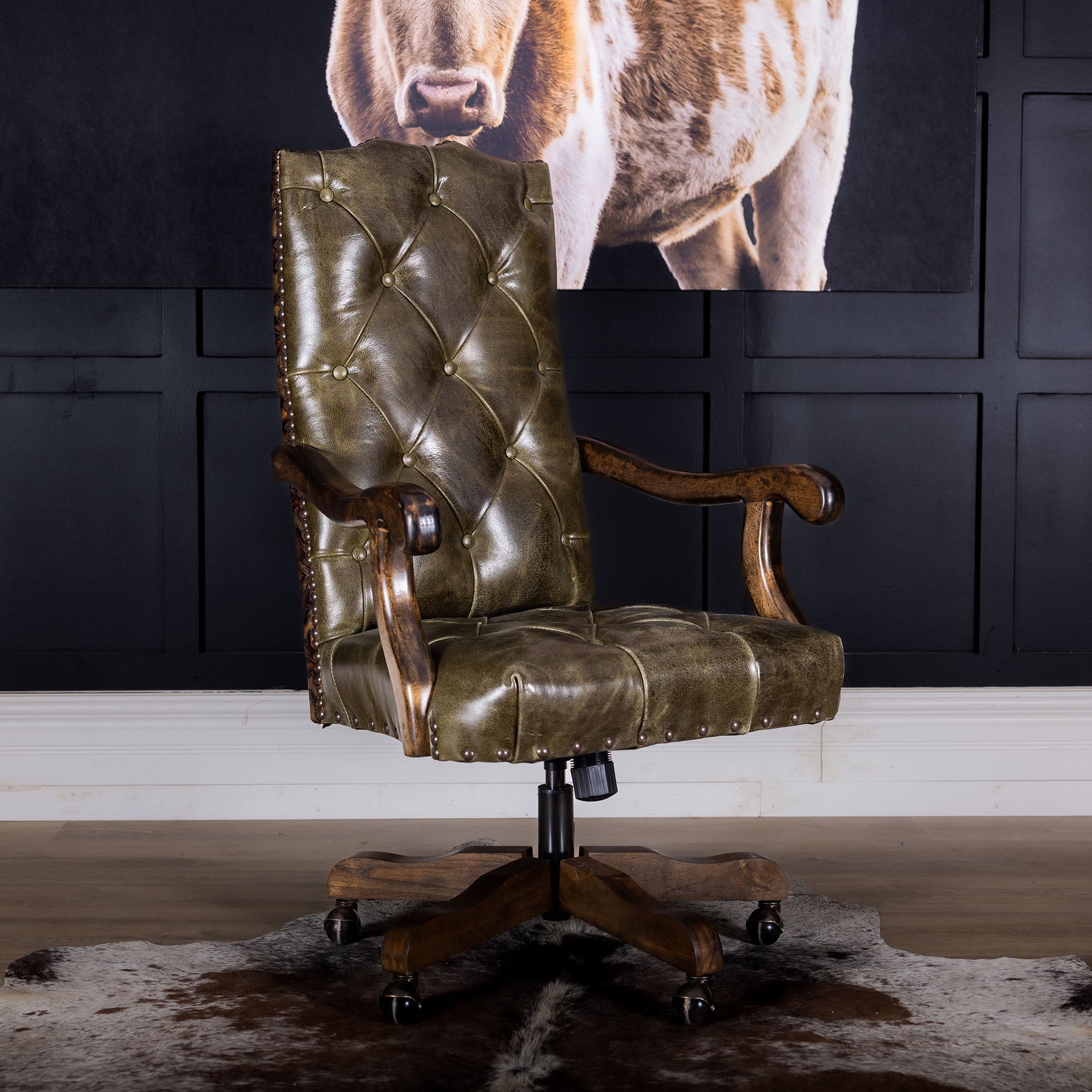 Dutton Tufted Office Chair – Texas Leather Western Collection
