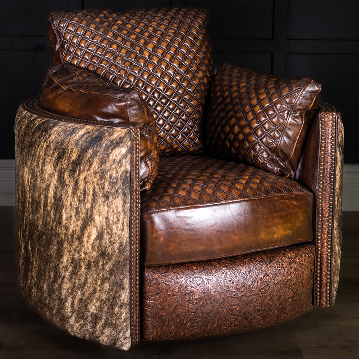 Frontier Snug Leather Swivel Recliner