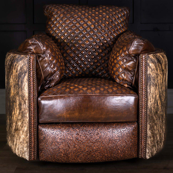 Frontier Snug Leather Swivel Recliner