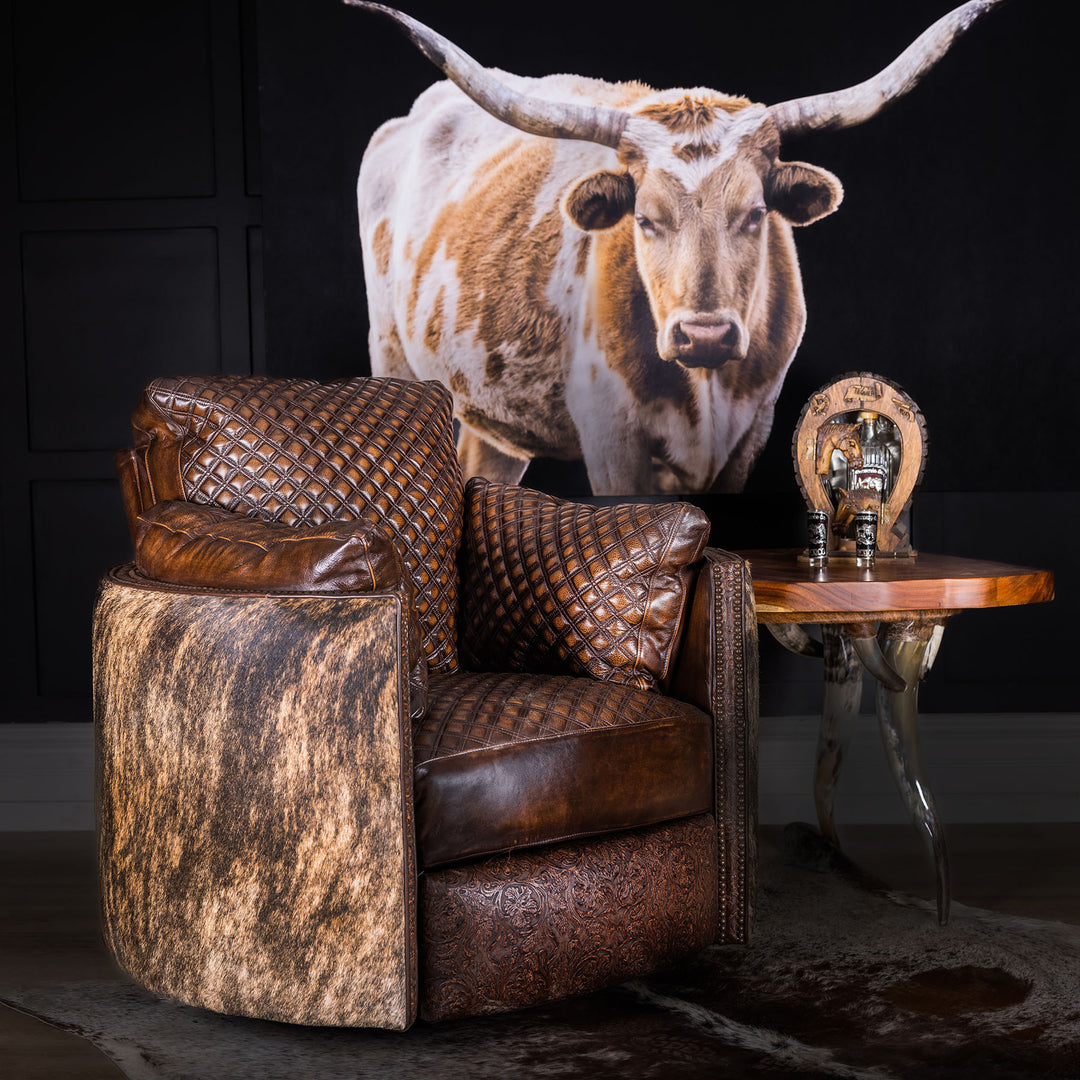 Frontier Snug Leather Swivel Recliner