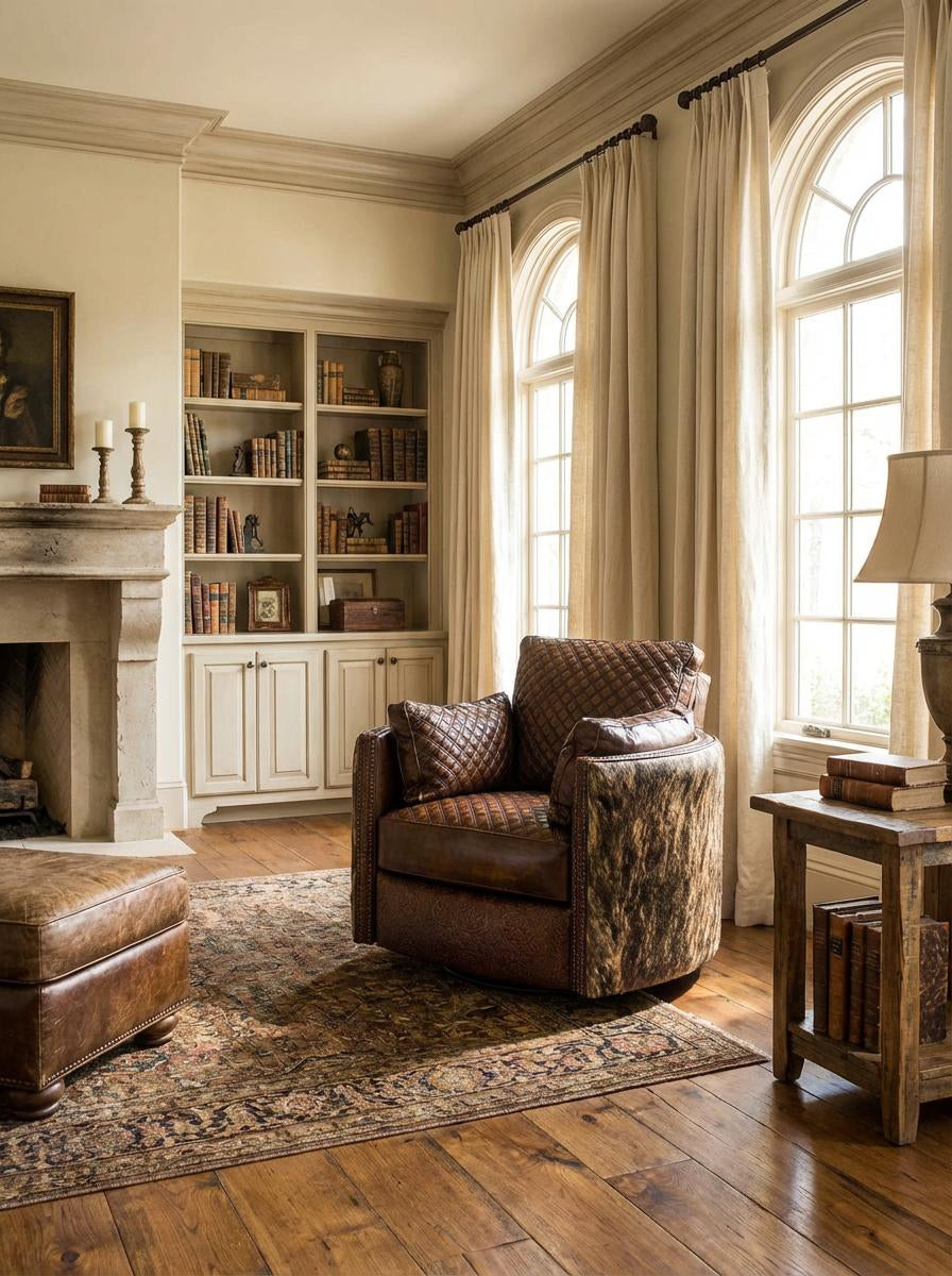 Frontier Snug Leather Swivel Recliner