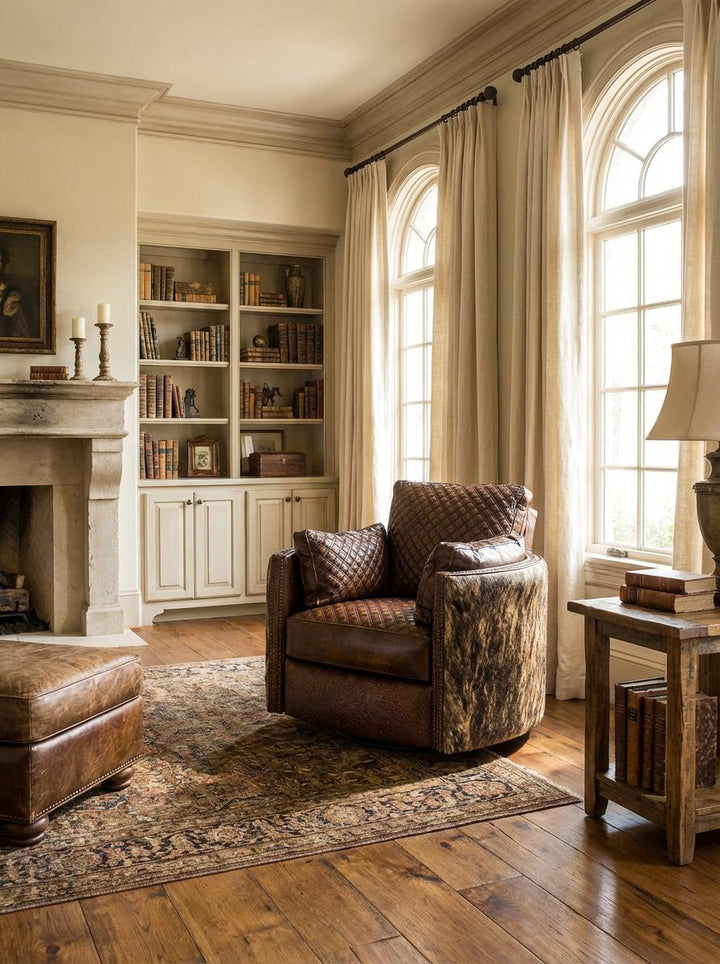 Frontier Snug Leather Swivel Recliner