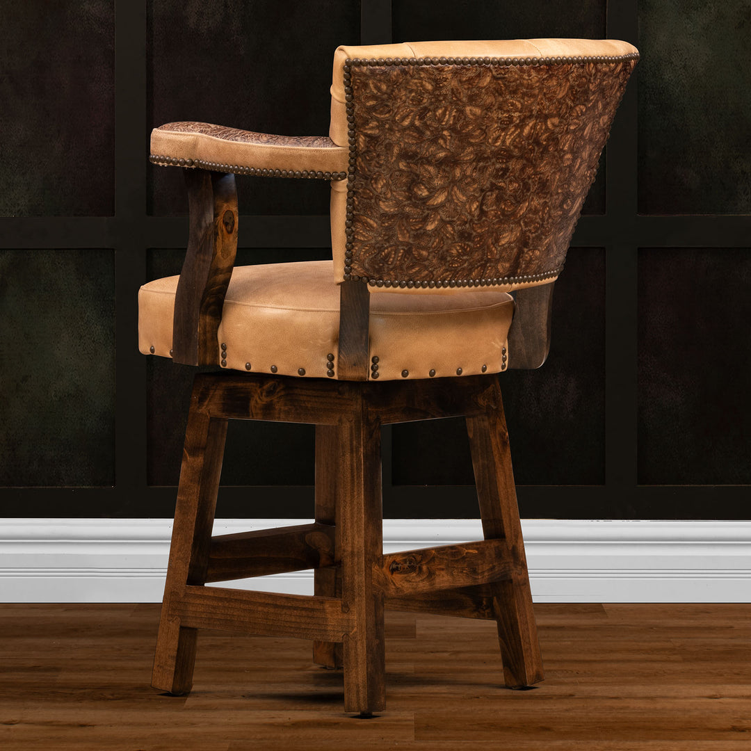 Fulton RJ Chisum Tufted Leather Barstool