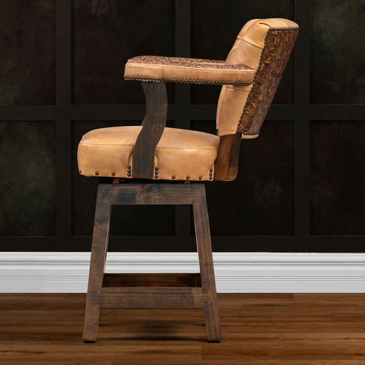 Fulton RJ Chisum Tufted Leather Barstool