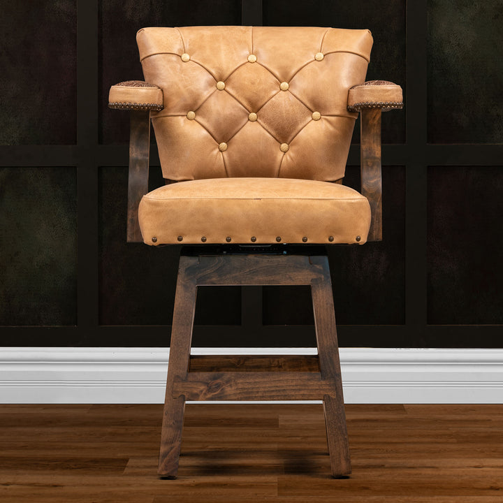 Fulton RJ Chisum Tufted Leather Barstool