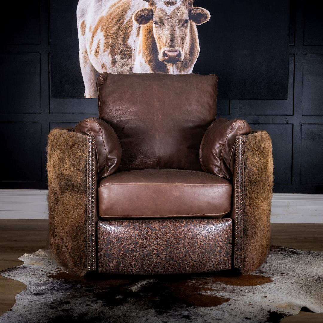 Gatlin Buffalo Snug Leather Swivel Recliner