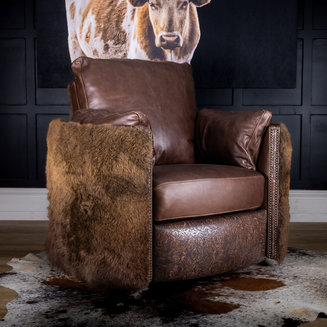 Gatlin Buffalo Snug Leather Swivel Recliner