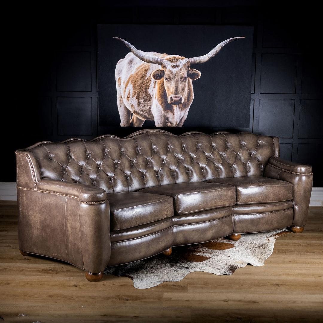 Grey Western Tufted Sofa