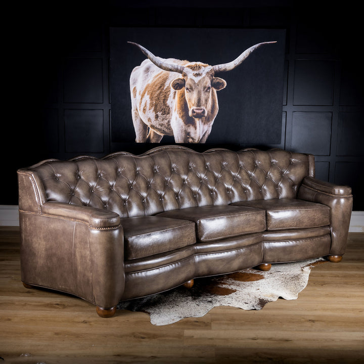 Grey Western Tufted Sofa