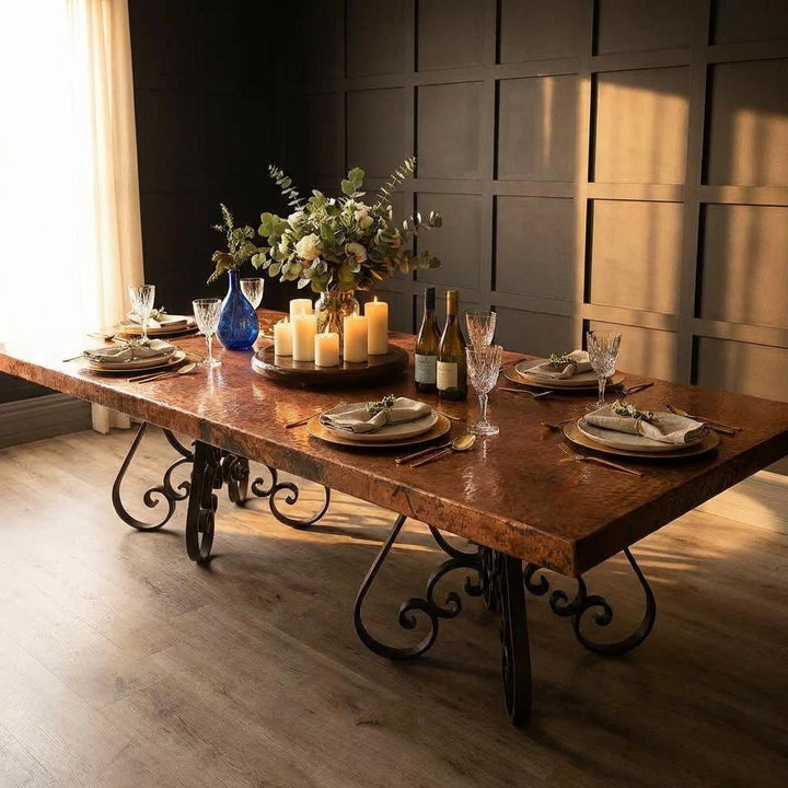 Hammered Copper Dining Table